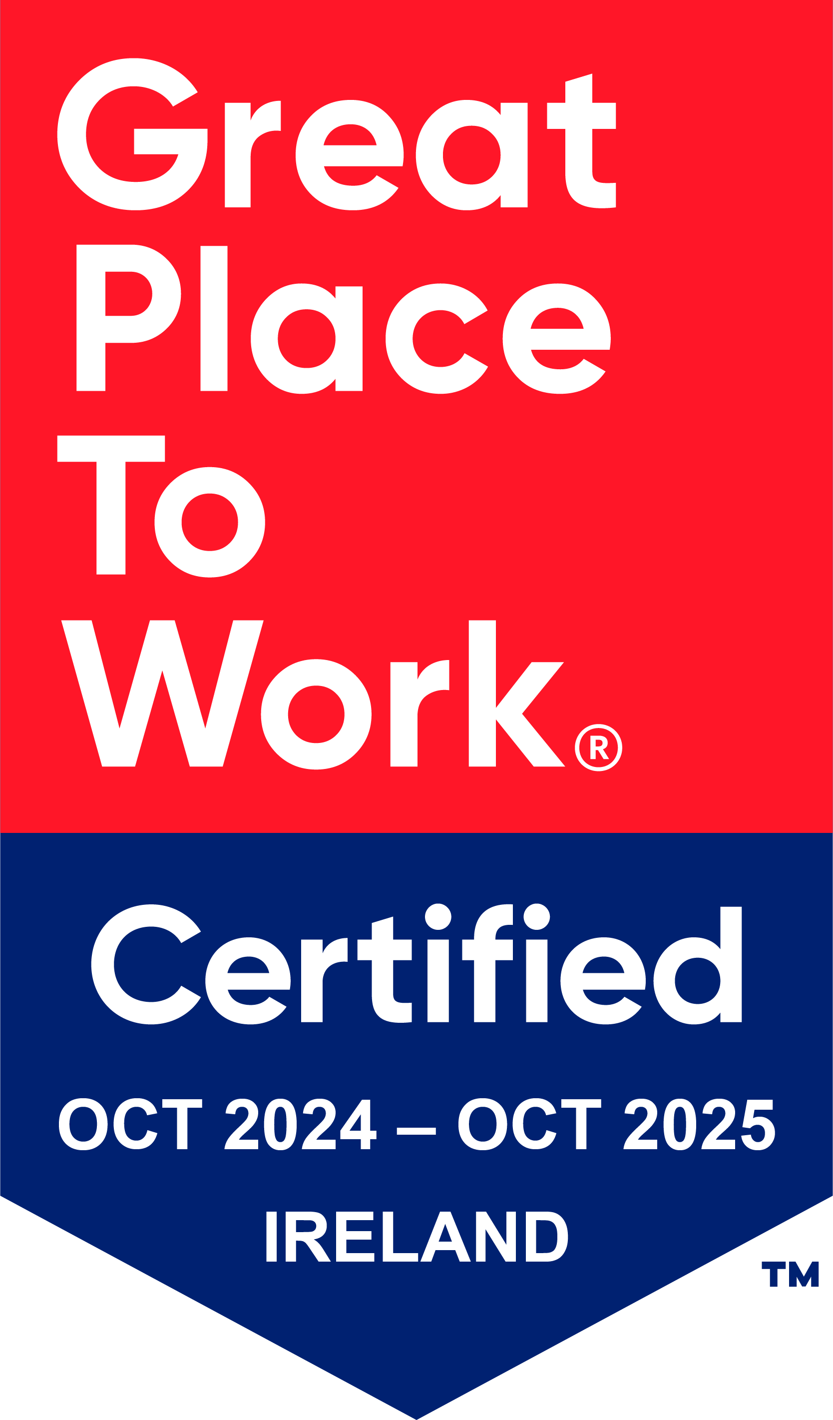 Banner certification of Great Place to Work Oct 2024 - Oct 2025