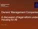 Webinar: Owners’ Management Companies- a discussion of legal reform under Housing for All