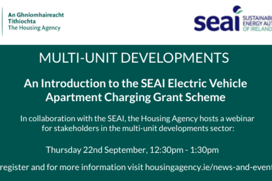 Webinar: An Introduction to the SEAI Electric Vehicle Apartment Charger Grant Scheme