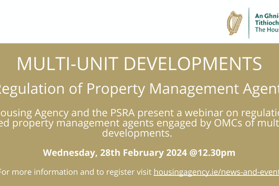 Webinar: Multi-Unit Developments - Regulation of Property Management Agents