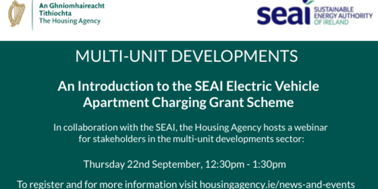 Webinar: An Introduction to the SEAI Electric Vehicle Apartment Charger Grant Scheme