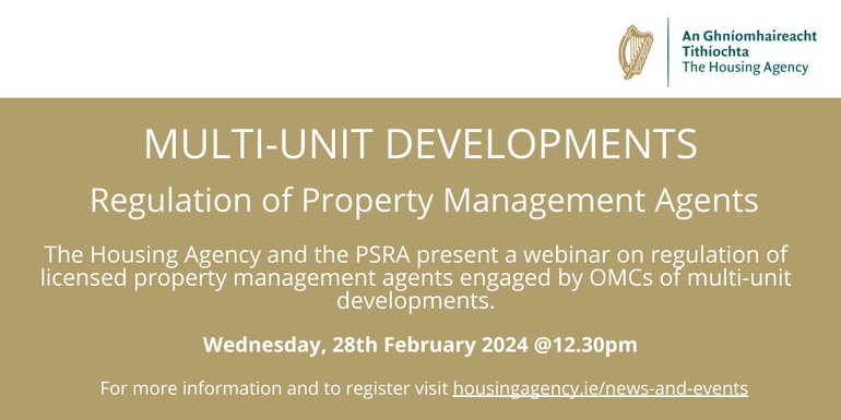 Webinar: Multi-Unit Developments - Regulation of Property Management Agents