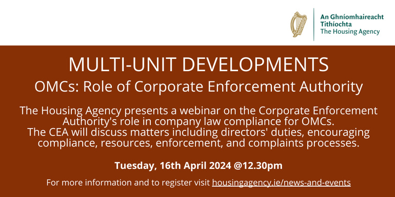 Webinar: Owners’ Management Companies and the role of the Corporate Enforcement Authority