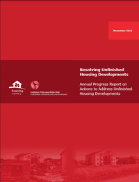 Unfinished Housing Developments: Progress Report 2013